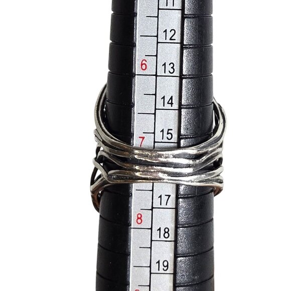 Vintage Malachite PZ Israel Sterling Statement Ring Sz 7.5 Mens‎ Womens - Picture 7 of 7